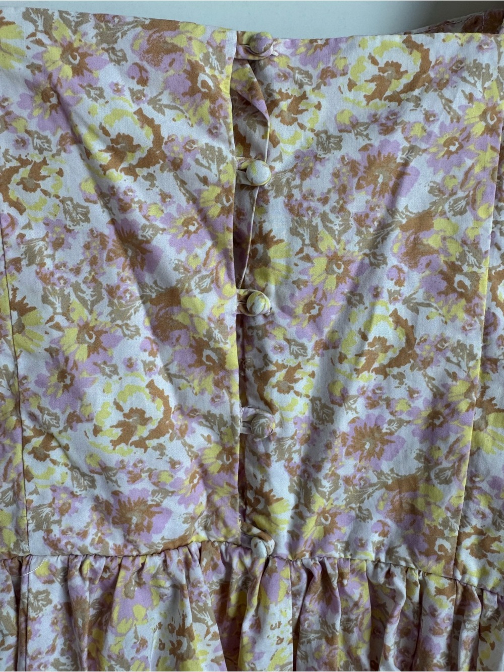 Free People She's A Dream Cream Floral Print Puff Sleeve Midi Dress 6 milkmaid - Picture 6 of 13
